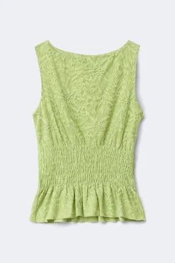 Lace smock top - Grün - Dame - Gina Tricot