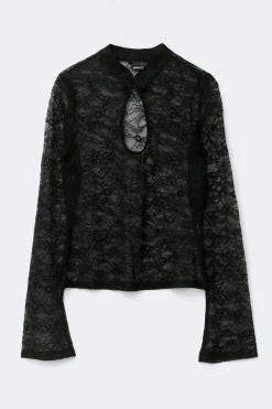 Lace top - Schwarz - Dame - Gina Tricot
