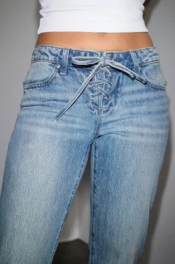 Lacing jeans - Blau - Dame - Gina Tricot