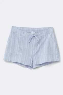 Linen blend mini cargo shorts - Blau - Dame - Gina Tricot