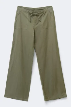 Linen blend trousers - Grün - Dame - Gina Tricot