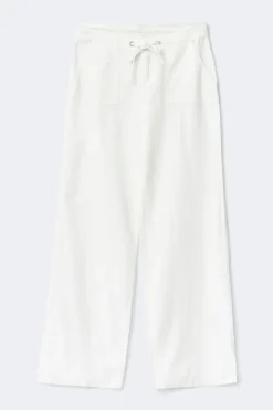 Linen blend trousers - Weiß - Dame - Gina Tricot