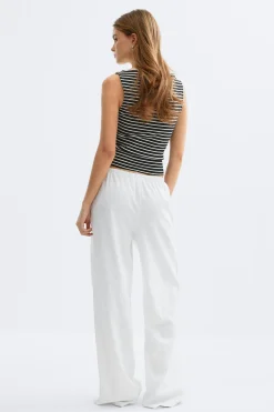 linen blend trousers - Weiß - Dame - Gina Tricot