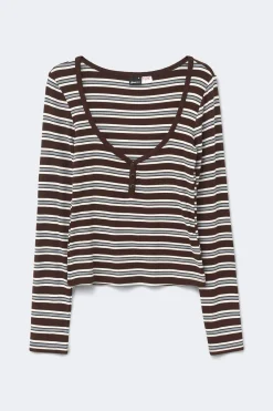 Long sleeve loungewear top - Weiß - Dame - Gina Tricot