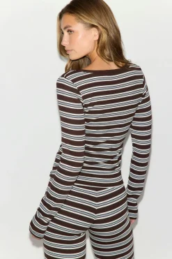 Long sleeve loungewear top - Weiß - Dame - Gina Tricot