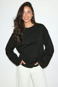 Loose fit long sleeve tee - Schwarz - Dame - Gina Tricot