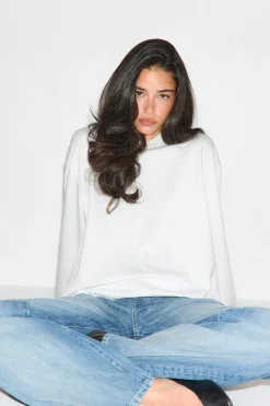 Loose fit long sleeve tee - Weiß - Dame - Gina Tricot