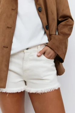 Low denim shorts - Weiß - Dame - Gina Tricot