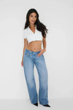 Low pleat jeans - Blau - Dame - Gina Tricot