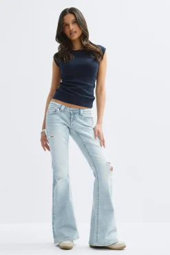 14+ low rise flare jeans - Blau - Gina Tricot
