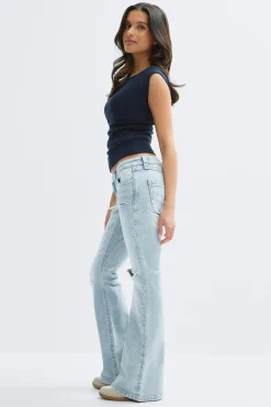 14+ low rise flare jeans - Blau - Gina Tricot