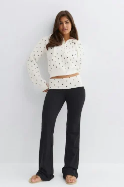 14+ low waist fold trousers - Schwarz - Gina Tricot