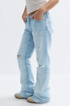 Low waist loose bootcut jeans - Blau - Gina Tricot