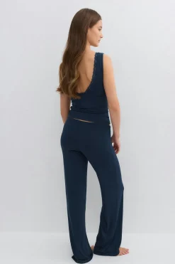 Low waist loungewear trousers - Blau - Dame - Gina Tricot