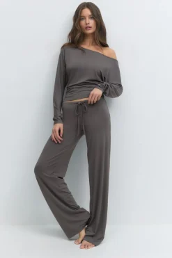 Low waist loungewear trousers - Grau - Dame - Gina Tricot