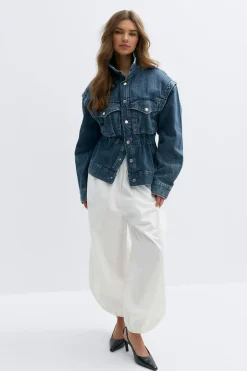 Mid waist balloon trousers - Weiß - Dame - Gina Tricot