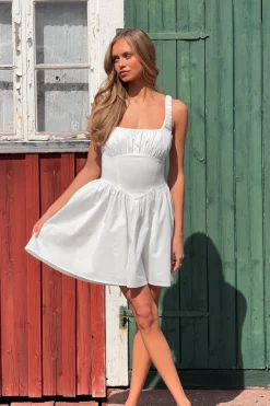 Mini dress - Weiß - Dame - Gina Tricot