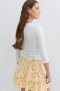 Mini frill skirt - Gelb - Dame - Gina Tricot