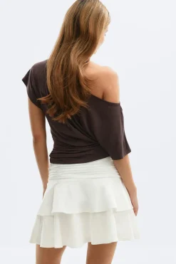 Mini frill skirt - Weiß - Dame - Gina Tricot
