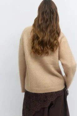 Mohair knitted sweater - Beige - Dame - Gina Tricot
