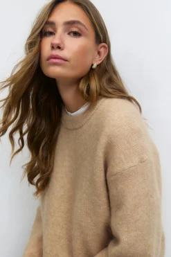 Mohair knitted sweater - Beige - Dame - Gina Tricot