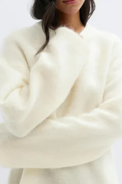 Mohair knitted sweater - Weiß - Dame - Gina Tricot