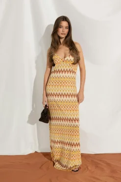 Multi colour maxi dress - - Dame - Gina Tricot