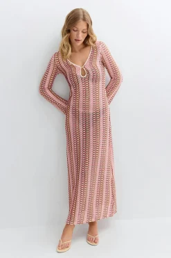 Multi colour maxi dress - Rosa - Dame - Gina Tricot