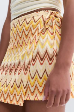 Multi colour mini wrap skirt - - Dame - Gina Tricot