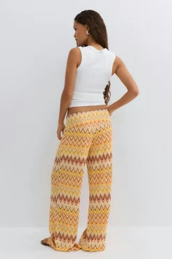 Multi colour trousers - Gelb - Dame - Gina Tricot