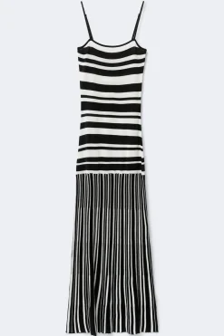 Multistripe knitted dress - Schwarz - Dame - Gina Tricot