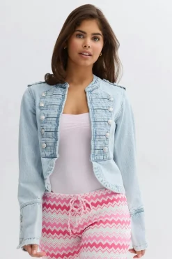 14+ napoleon denim jacket - Blau - Gina Tricot