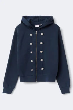 14+ napoleon zip hoodie - Blau - Gina Tricot