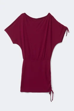 Off shoulder ruched dress - Rot - Dame - Gina Tricot