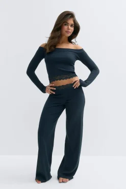 14+ off shoulder top - Blau - Gina Tricot