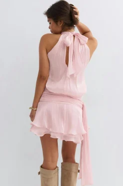 14+ open back frill dress - Rosa - Gina Tricot