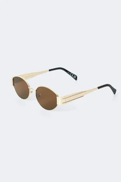Oval metal frame sunglasses - Braun - Dame - Gina Tricot