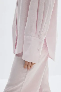 Oversized linen blend shirt - Rosa - Dame - Gina Tricot