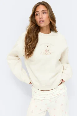 Oversized loungewear sweater - Weiß - Dame - Gina Tricot