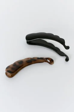 2-pack banana hair clip - Braun - Dame - Gina Tricot
