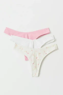 3-pack cotton thong - Rosa - Dame - Gina Tricot