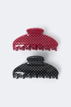2-pack dotted hair clip - Schwarz - Dame - Gina Tricot