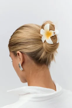 3-pack flower hair clip - Weiß - Dame - Gina Tricot