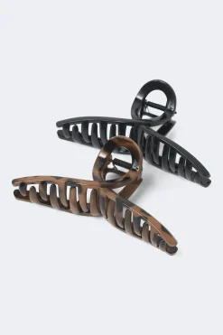 2-pack knot hair clip - Schwarz - Dame - Gina Tricot
