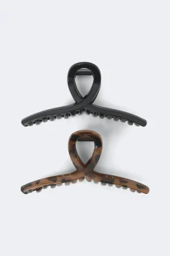 2-pack knot hair clip - Schwarz - Dame - Gina Tricot
