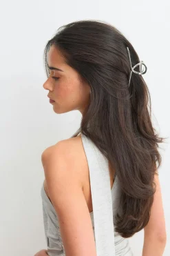 2-pack knot metal hair clip - Silber - Dame - Gina Tricot