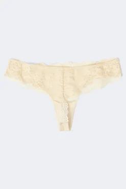 3-pack scallop lace thong - Braun - Dame - Gina Tricot