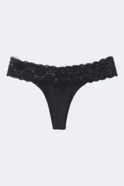 3-pack soft micro thong - Schwarz - Dame - Gina Tricot