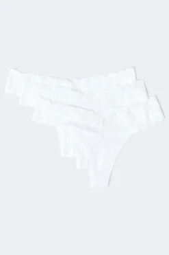 3-pack soft micro thong - Weiß - Dame - Gina Tricot