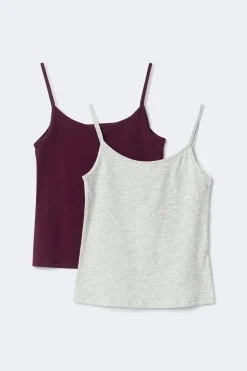2 pack y basic singlet - Grau - Gina Tricot